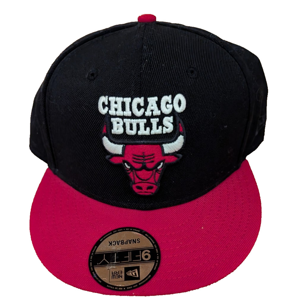 Chicago Bulls NBA New Era 9FIFTY Strapback Adjustable Hat Cap Black Red